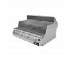 Barbecue professionali Barbecue a gas Fry Top 750 Basic da appoggio 4 bruciatori senza coperchio con griglia scolo a V