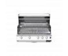 Barbecue professionali Barbecue a gas Fry Top 750 Basic da appoggio 5 bruciatori griglia scolo a V