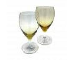 Andrea Fontebasso Set 6 bicchieri acqua + 6 bicchieri vino Barbara ambra
