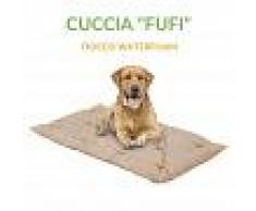 EverGreenWeb Letto per Cani alto 8 cm Lavabile Materasso Multiuso per Animali Domestici Cuscino Ortopedico in Waterfoam Cuccia Tappeto Sofa Imbottitura 100% Fiocco Effetto Piuma Tessuto Beige