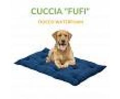 EverGreenWeb Letto per Cani alto 8 cm Lavabile Materasso Multiuso per Animali Domestici Cuscino Ortopedico in Waterfoam Cuccia Tappeto Sofa Imbottitura 100% Fiocco Effetto Piuma Tessuto Blu