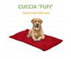 EverGreenWeb Letto per Cani alto 8 cm Lavabile Materasso Multiuso per Animali Domestici Cuscino Ortopedico in Waterfoam Cuccia Tappeto Sofa Imbottitura 100% Fiocco Effetto Piuma Tessuto Rosso