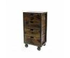 Urban Style Cassettiera Bristol 4 cassetti legno, marrone