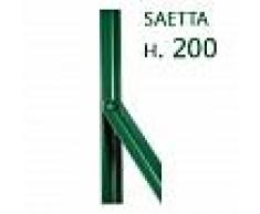 NextradeItalia Saetta Di Sostegno Paletto A T Per Recinzioni Da Giardino Recinzione In Ferro Plastificato A L Mm 25x25x3 H 200 Cm Verde