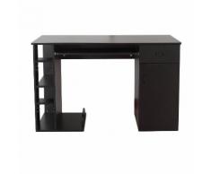 Scrivania Da Ufficio Porta Pc Con Ripiano Tastiera Nera 120x60x74 Cm Benzoni