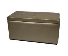 Baule Cassapanca Pouf Contenitore In Ecopelle Avalli Silvia Platino