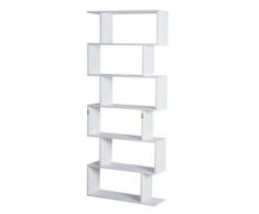 Libreria Di Design Moderno Scaffale Bianco 80x23x192 Cm Benzoni