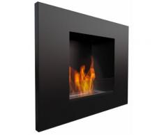 Camino A Bioetanolo Da Parete 68,5x53,4 Cm Con Vetro Flig New York Nero