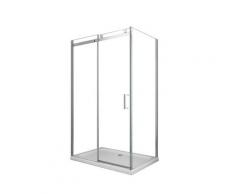 Box Doccia Angolare 80x120 Cm 1 Anta Scorrevole In Cristallo Trasparente 8mm H190 Ginelli Cristal