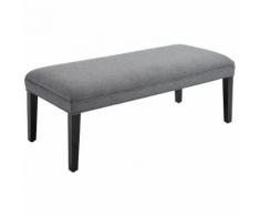 Panca Imbottita In Tessuto Lino 120x53x46 Cm Benzoni Grigia