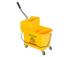 Carrello Pulizie Secchio 20l Con Separatore Acqua E Strizzatore Rimovibile 60x27x70.5 Cm Benzoni