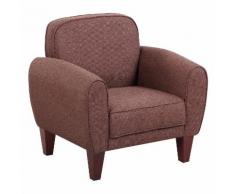 Poltrona Elegante Classica In Tessuto Di Lino Marrone 84x65x82.4 Cm Benzoni