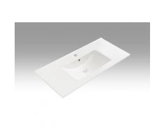 Lavabo Rettangolare Da Incasso In Ceramica 101x46,5x2cm Tft Bianco
