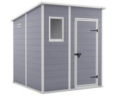 Casetta Da Giardino Porta Attrezzi 183,5x185x200,5 Cm In Resina Keter Manor Pent 6x6 Grigia