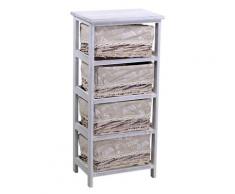 Cassettiera 4 Cassetti In Legno 40x28x85cm Adami Federica