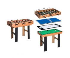 Tavolo Multi Gioco 4 In 1 Calcio Balilla Hockey Ping Pong E Biliardo In Legno Mdf 87x43x73 Cm Benzoni