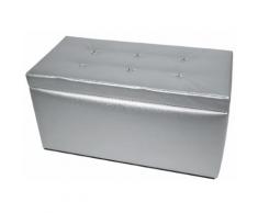 Baule Cassapanca Pouf Contenitore In Ecopelle Avalli Silvia Argento