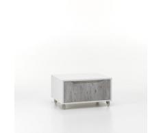 Cassettiera Con Ruote 1 Cassetto 60x45x32 Cm In Legno Tft Belsk Bianco E Cemento