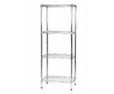 Scaffale In Metallo Cromato 4 Ripiani 45x60x160cm Tosini 4x456016