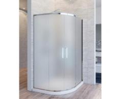 Box Doccia Semicircolare 80x80 Cm 2 Ante Scorrevoli In Cristallo Opaco 6mm H195 Bonussi Atena