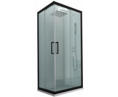 Box Doccia Angolare 70x80 Cm 2 Ante Scorrevoli In Cristallo Trasparente 6mm H190 Dorini Fox Nero Opaco