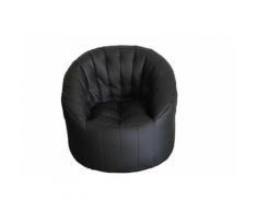 Poltrona Pouf Tortuga In Eco Pelle Nera Avalli