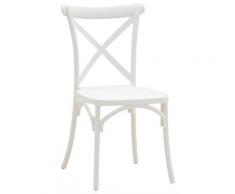 Sedia In Polipropilene 35,5x36x84 Cm Nuzzi Retrò Bianca