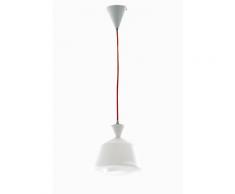 Sospensione Cavo Rosso Paralume Moderno Vetro Opale Interni Lampadario E27 Ambiente I-sugar-b