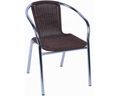 Sedia Da Giardino Con Braccioli In Alluminio E Polyrattan Bauer Club Marrone