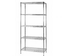 Scaffale In Metallo Cromato 5 Ripiani 60x90x200cm Tosini 5x609020