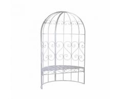 Panchina Da Giardino In Ferro Con Cupola 118,5x57h186cm Adami Viareggio Bianco