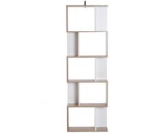 Libreria Da Muro Moderna 5 Ripiani In Legno Bianco 60x24x1184.5 Cm Benzoni