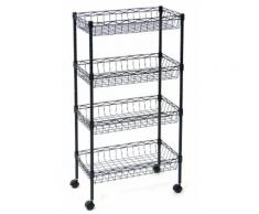Carrello Da Cucina 45x25x85 Cm 4 Ceste In Metallo Fumer Derby Nero