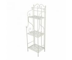 Scaffale Per Piante In Metallo 3 Piani 35x29h118cm Adami Jessica Bianco