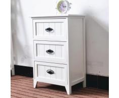 Cassettiera 3 Cassetti In Legno Massello 45x30x70 Cm Fumer Betty Bianca