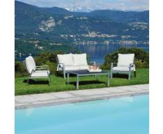 Set Salotto Da Giardino In Alluminio Divano 2 Poltrone E Tavolino Vorghini Moltrasio