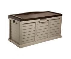 Cassapanca Baule Da Esterno Rettangolare 140x61x69 Cm In Resina Bauer Marrone