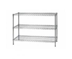 Scaffale In Metallo Cromato 3 Ripiani 45x121x90cm Tosini 3x451290