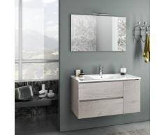 Mobile Da Bagno Sospeso Con Lavabo Specchio E Lampada A Led Tft Febe Rovere Naturale
