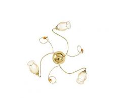 Plafoniera Oro Diffusori Floreali Decoro Cristallo K9 Soffitto Parete Lampada Classica E14 Ambiente I-ely/pl3