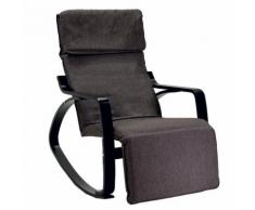 Sedia A Dondolo Imbottita In Legno 67x130x95cm Adami Relax Grigio