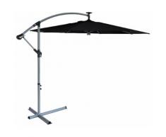 Ombrellone Da Giardino Decentrato In Alluminio Ø3m Con Led Morel Nero