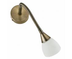 Applique Lampada Bagno Metallo Oro Orientabile Diffusore Vetro G9 Intec Spot-f2