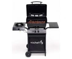 Barbecue A Gas Gpl Pietra Lavica 2 Fuochi 7,6kw Con Fornello Laterale Sochef Piùpepito