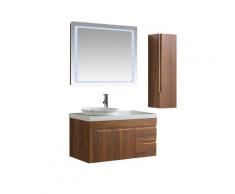 Mobile Bagno Sospeso 100 Cm Lavabo Specchio E 1 Pensile Vorich Las Vegas Rovere