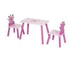 Set Tavolino E 2 Sedie Per Bambini In Legno Hmc Rosa