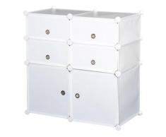 Armadio Guardaroba Scarpiera Modulare In Plastica 6 Cubi Bianco 75x37x73 Cm Benzoni