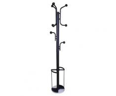 Appendiabiti Da Terra 35x35x180 Cm In Acciaio Con Portaombrelli Nero
