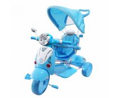 Moto Triciclo A Spinta Seggiolino Reversibile Per Bambini Kid Go Azzurro