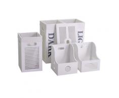 Set Cesta E 2 Portatutto In Vimini 56x30h56cm Adami Rachele Bianco